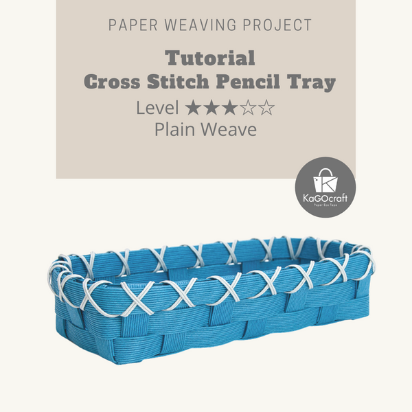 Cross Stitch Pencil Tray Plain Weave