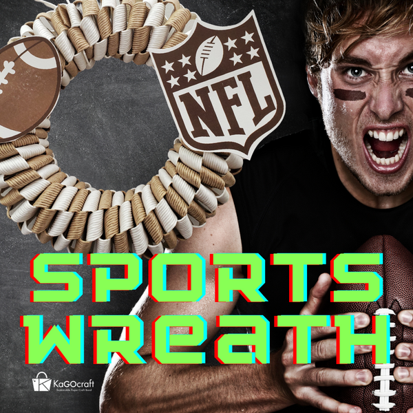 How to make Football Wreath with recycled paper weaving--Craft Band