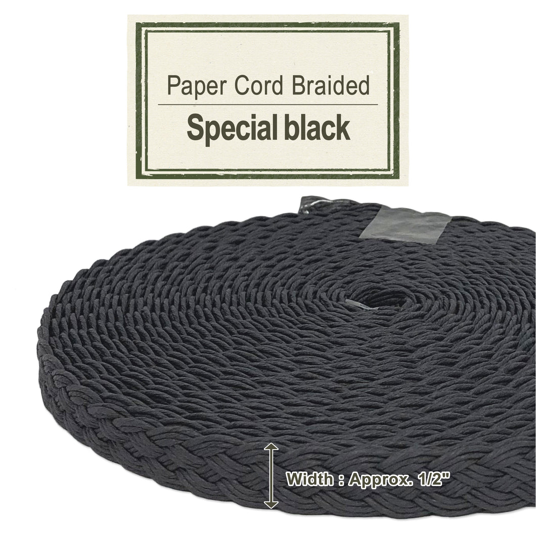 Paper Cord Braided - Black