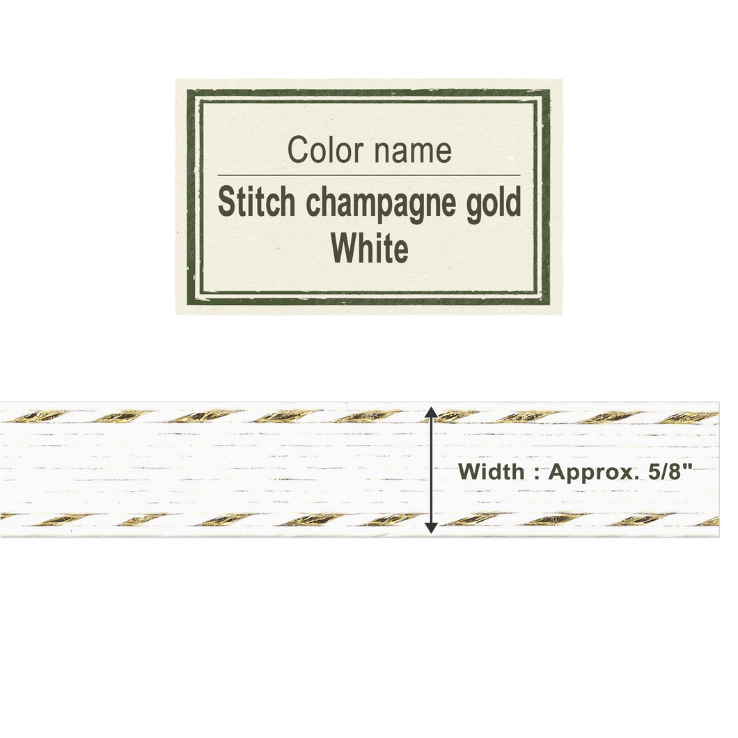 Stitch Champagne Gold White   15mm